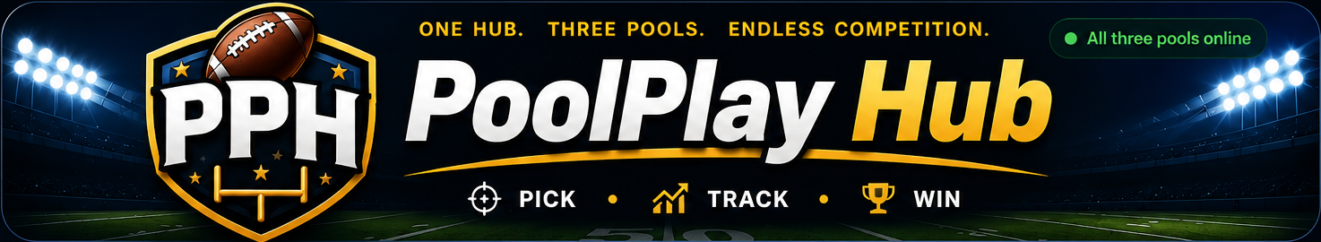 PoolPlay Hub — One Hub. Three Pools. Endless Competition. Pick, Track, Win.